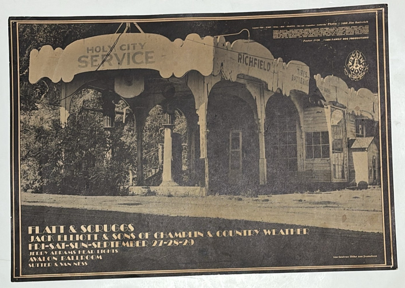 FLATT & SCRUGGS  Original 1968 Family Dog Avalon Concert Poster FD-139 Holy City