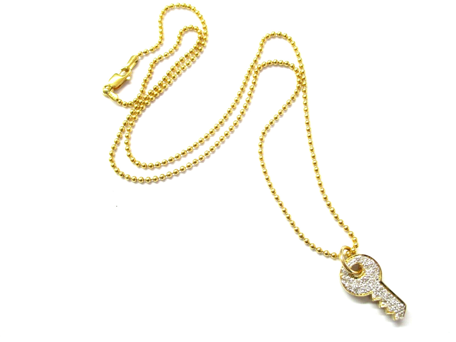 Diamond Key Pendant & Chain 18Kt Yellow Gold .25CT