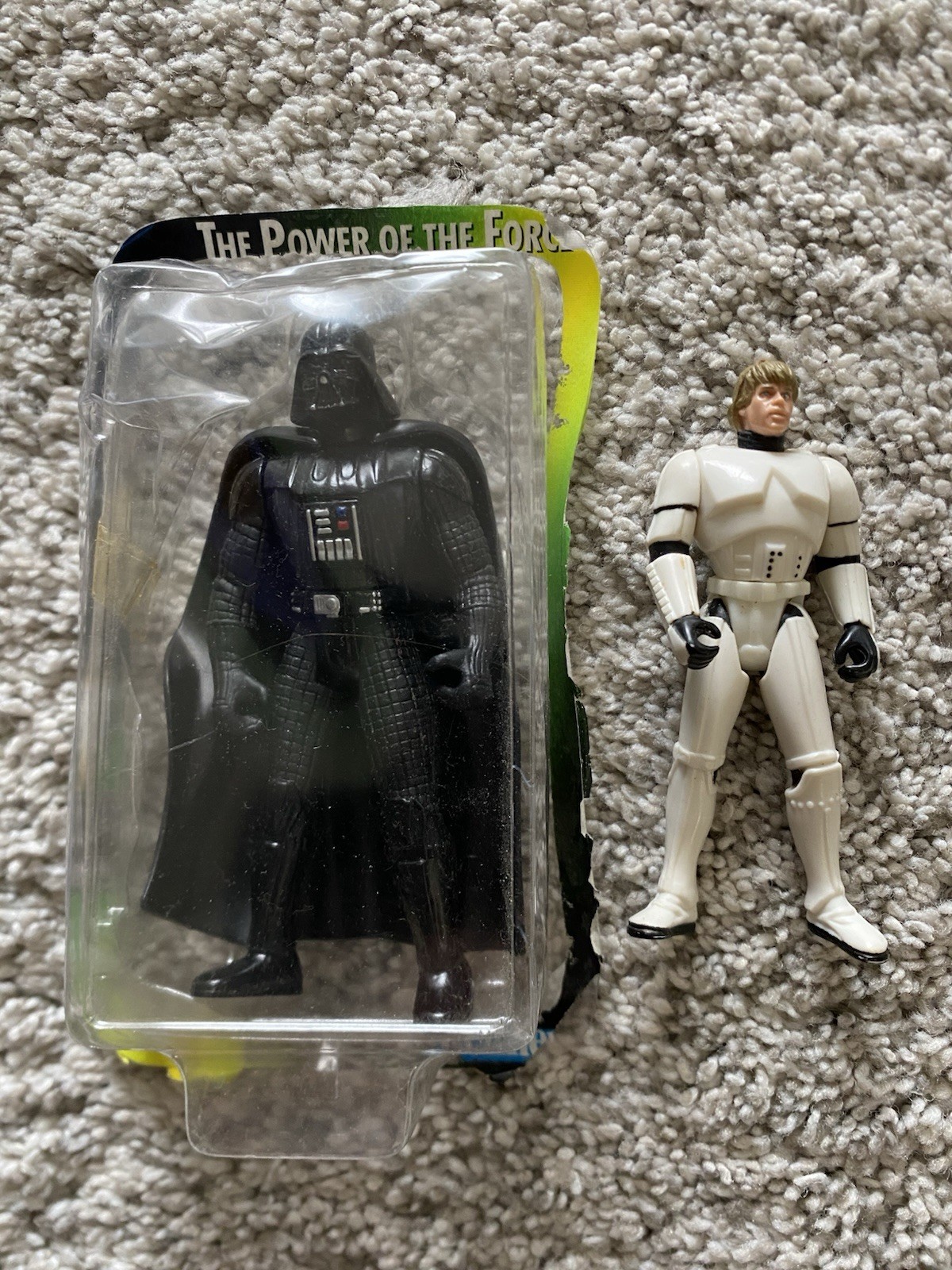 Lot Of 2 Vintage Star Wars Action Figures 90s Darth Vader Luke Trooper Suit