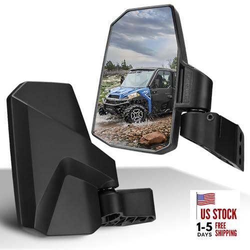 Ranger Side View Mirrors Door Mounted, The Spring Back Feature Allows Easy 