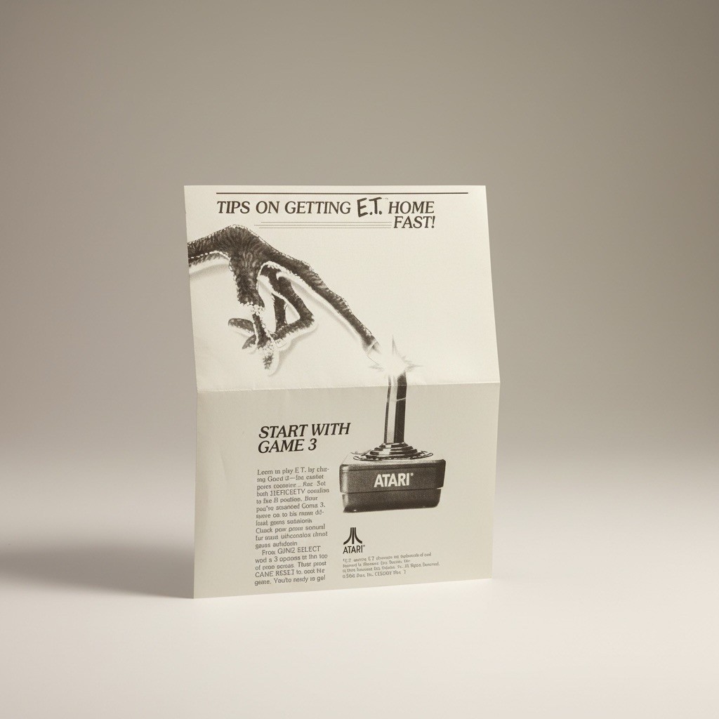 Vintage Atari 2600 E.T. The Extra-Terrestrial Tips Insert Manual 1982 Atari