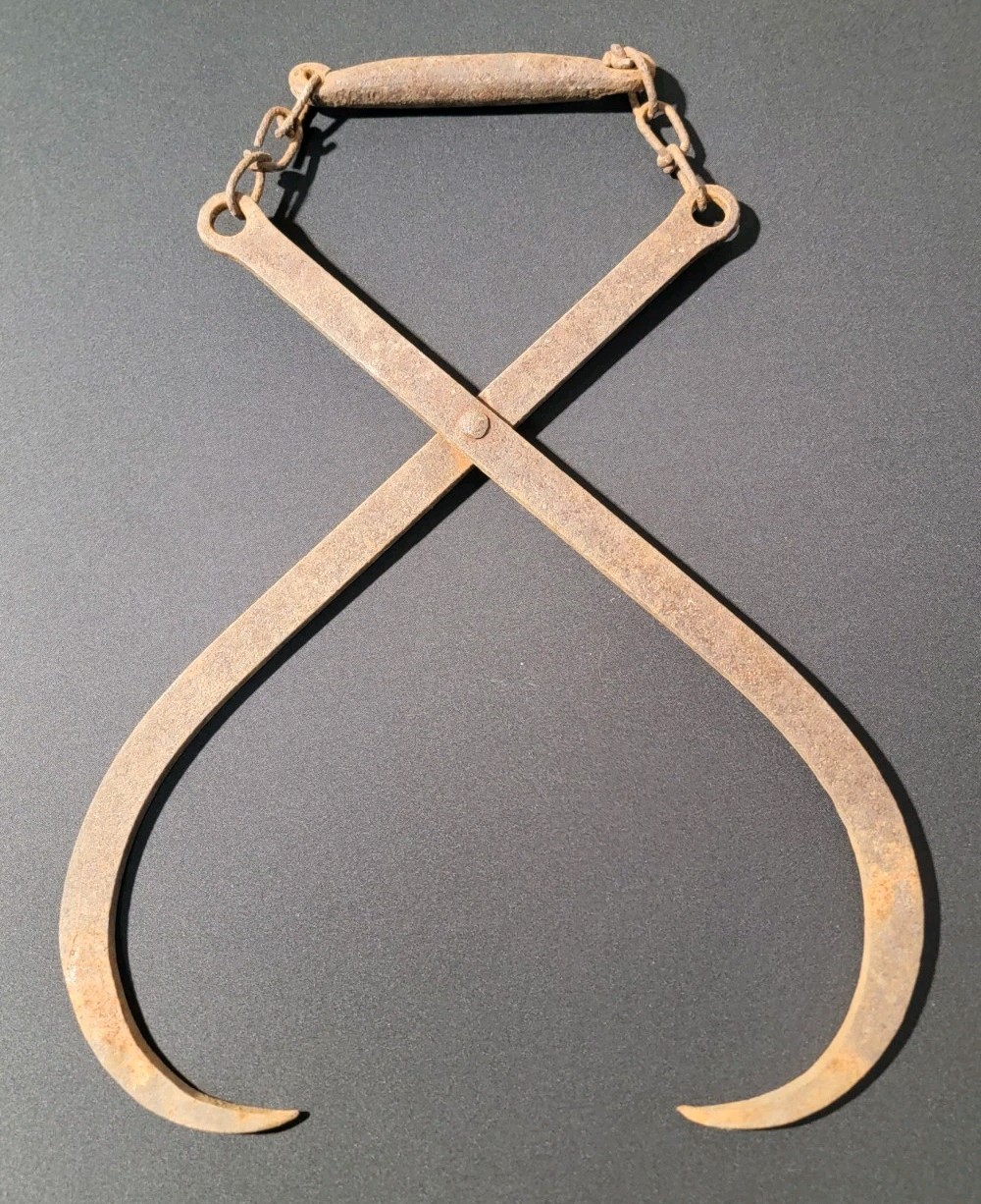 Antique Ice Block Tongs Iron Tool Grabber Hay Logging Farm Rustic Decor Barn Art