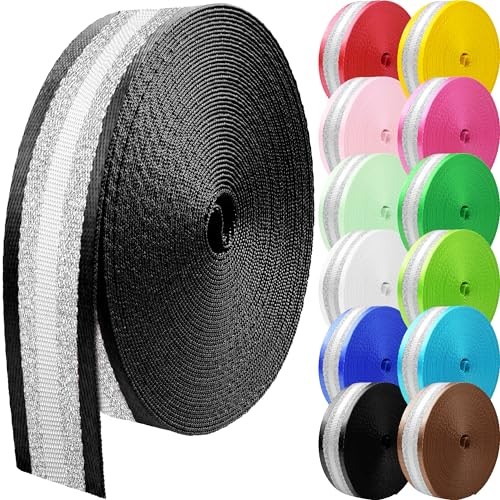 10 Yards Nylon Webbing 1.5 Inch 2 Inch Nylon Strap 1.5 inch Black-10 Yards