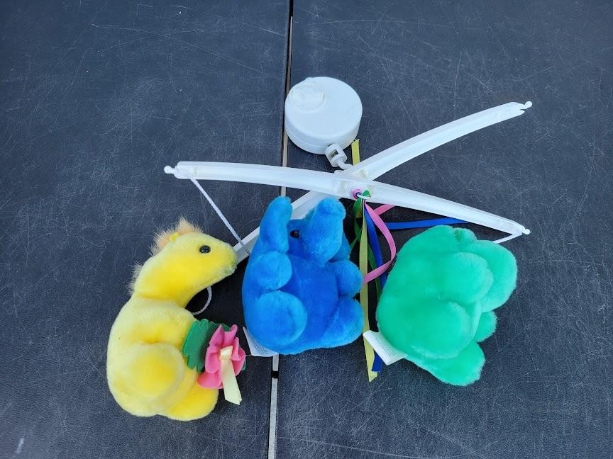 Dolly Plush Bunny Crib Mobile Multicolor Baby Girls Nursery Hanging Toy Decor