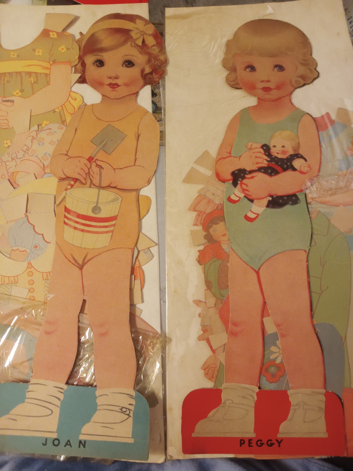 Two Tall Darling Toddler Paper Dolls     Antique     Joan And Peggy