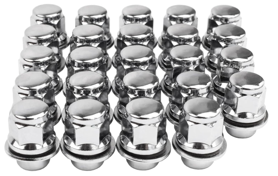 M12x1.5 Toyota Lexus Lug Nuts, 13/16" (21mm) Hex OEM Factory Style Chrome Mag