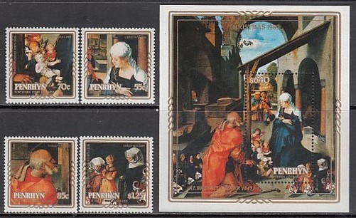 Penrhyn - Mail Yvert 358/61+H.81 ** Mnh Christmas