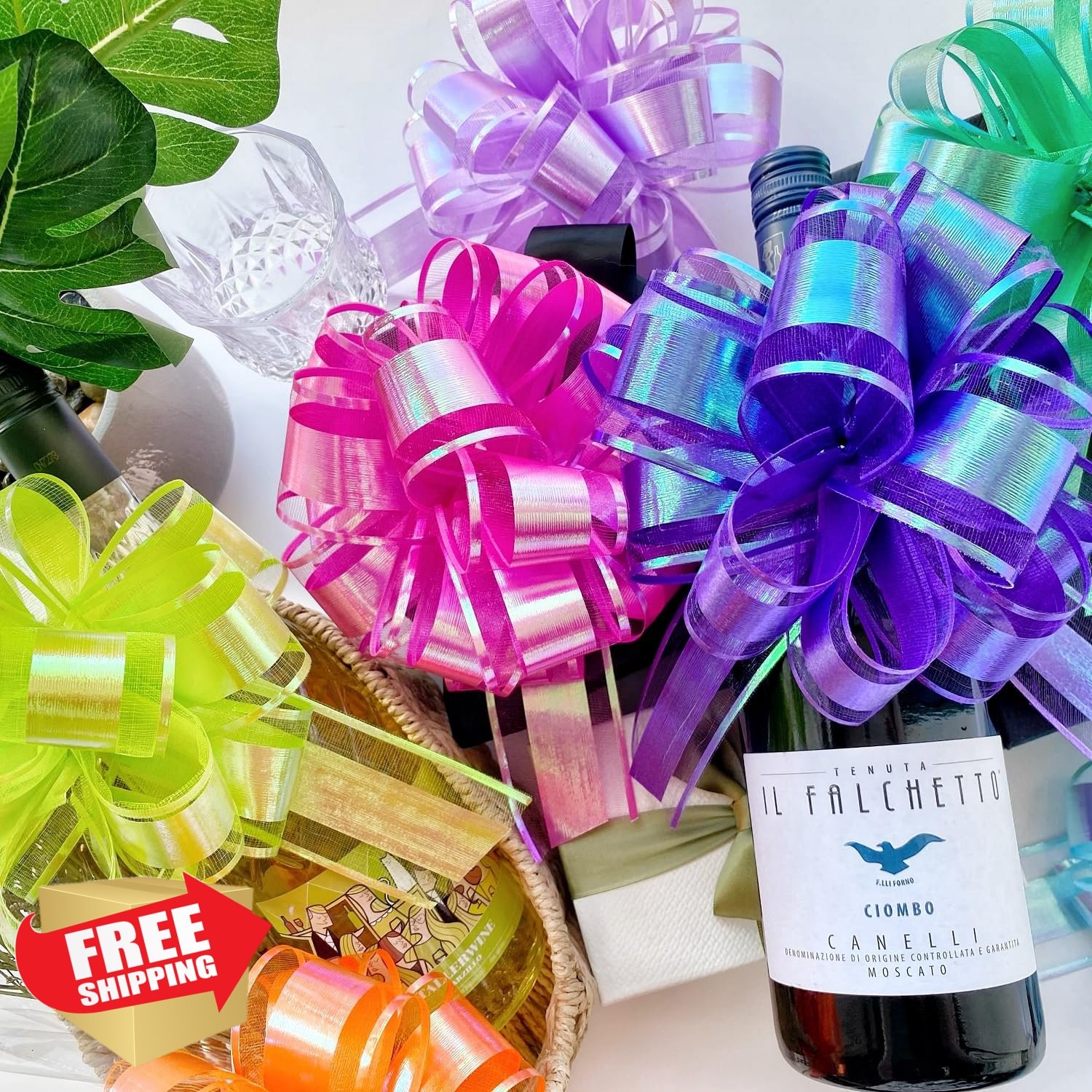 Aurora 12pc Red Large 6" Gift Bows for Wrapping, Wedding, Anniversary