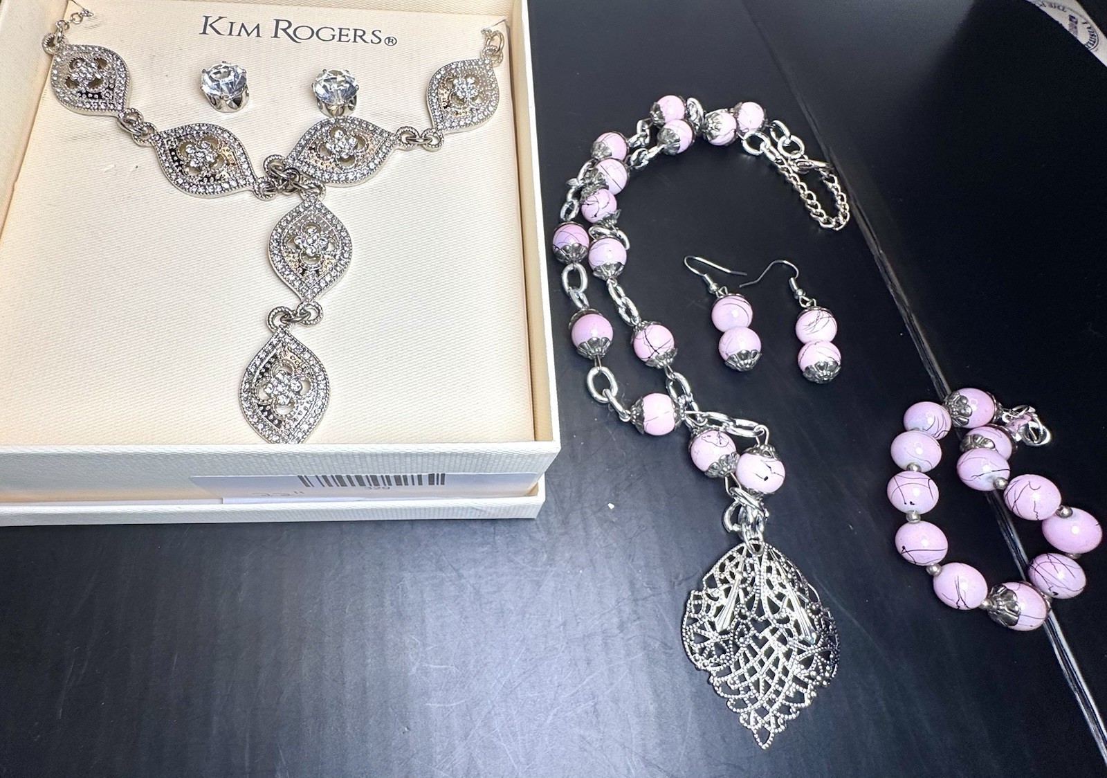 Jewelry Lot Sets Silver Tone Necklaces Earrings Bracelet