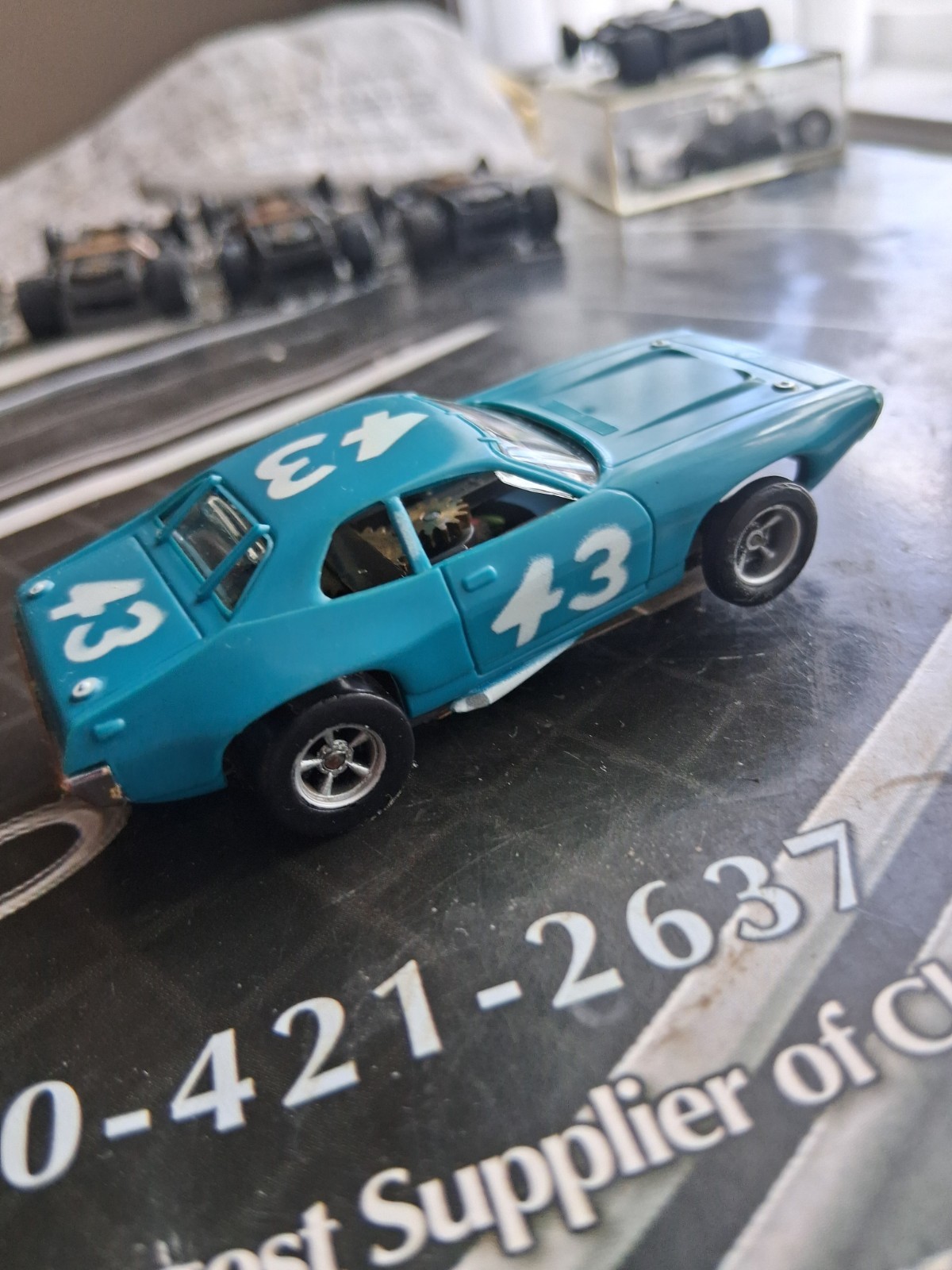 Vintage AURORA 1973 Plymouth Roadrunner #43 in Blue