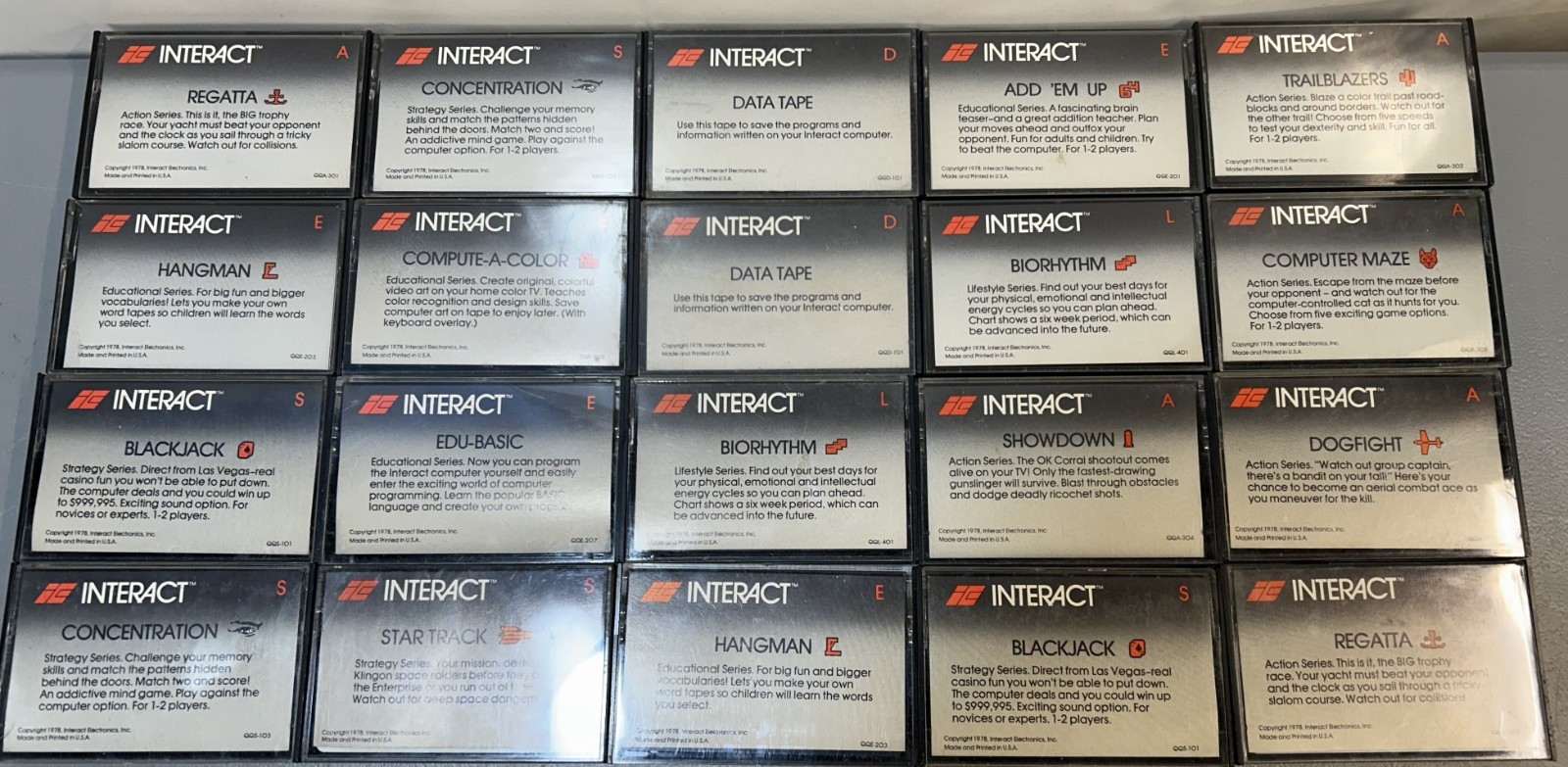 Large Lot of 20 Interact  Vintage Video Cassettes Lot #1