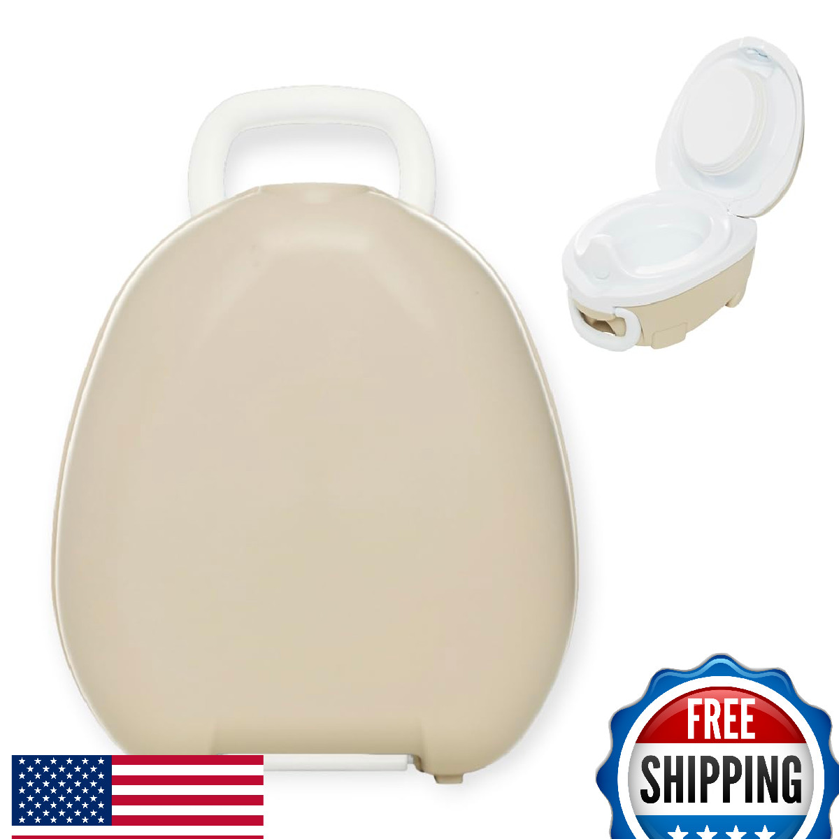 My Carry Potty - Natural Beige Travel Potty, Portable Toddler Toilet Seat