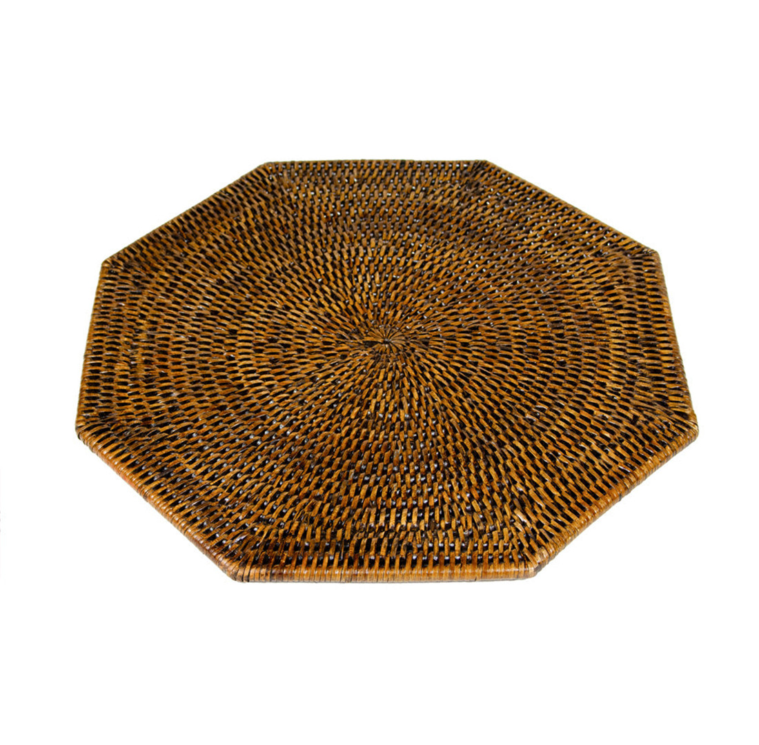 Tovaglietta Ottagonale Rattan D38cm Marrone