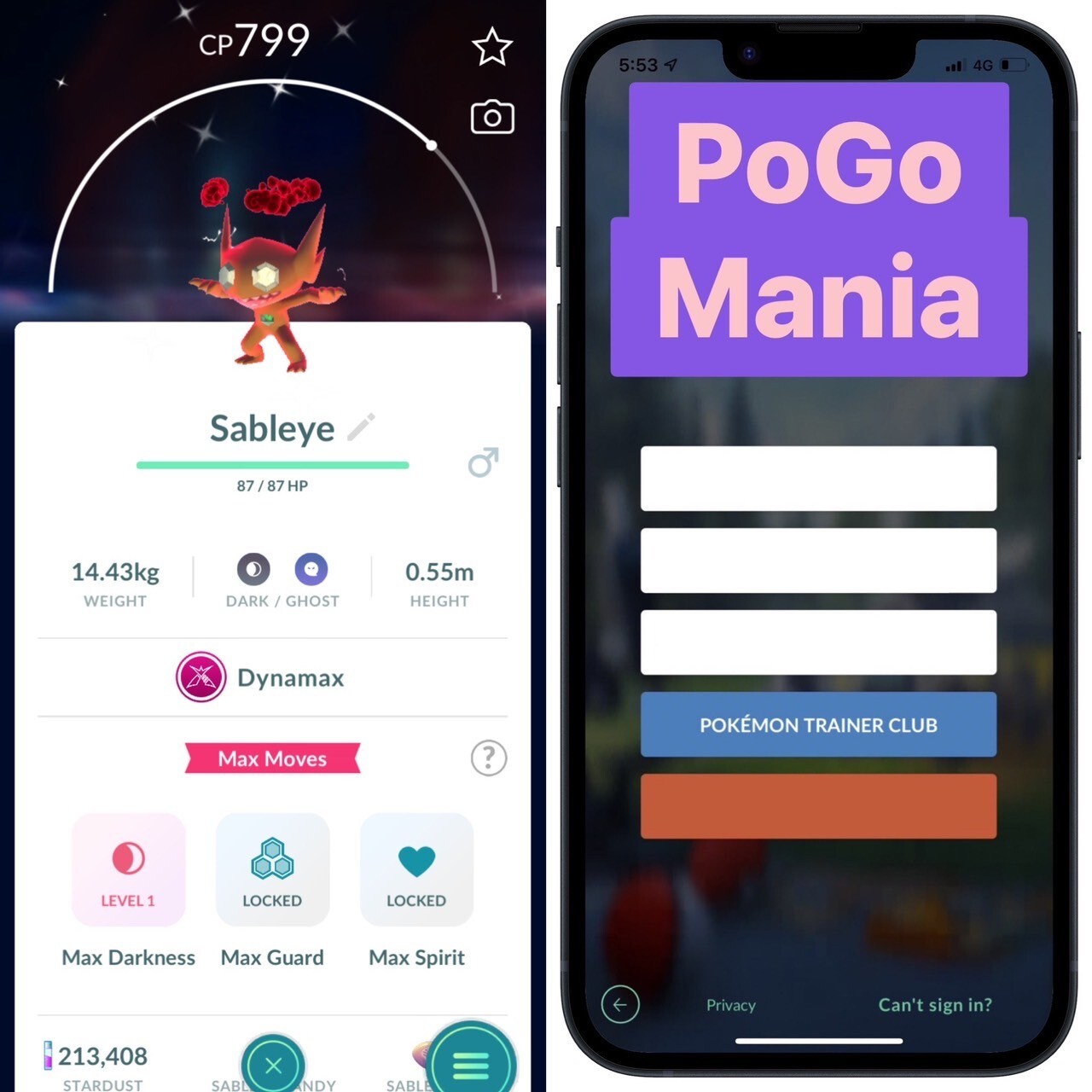 Shiny Dynamax Sableye✨mini PTC 20k✨(read description)