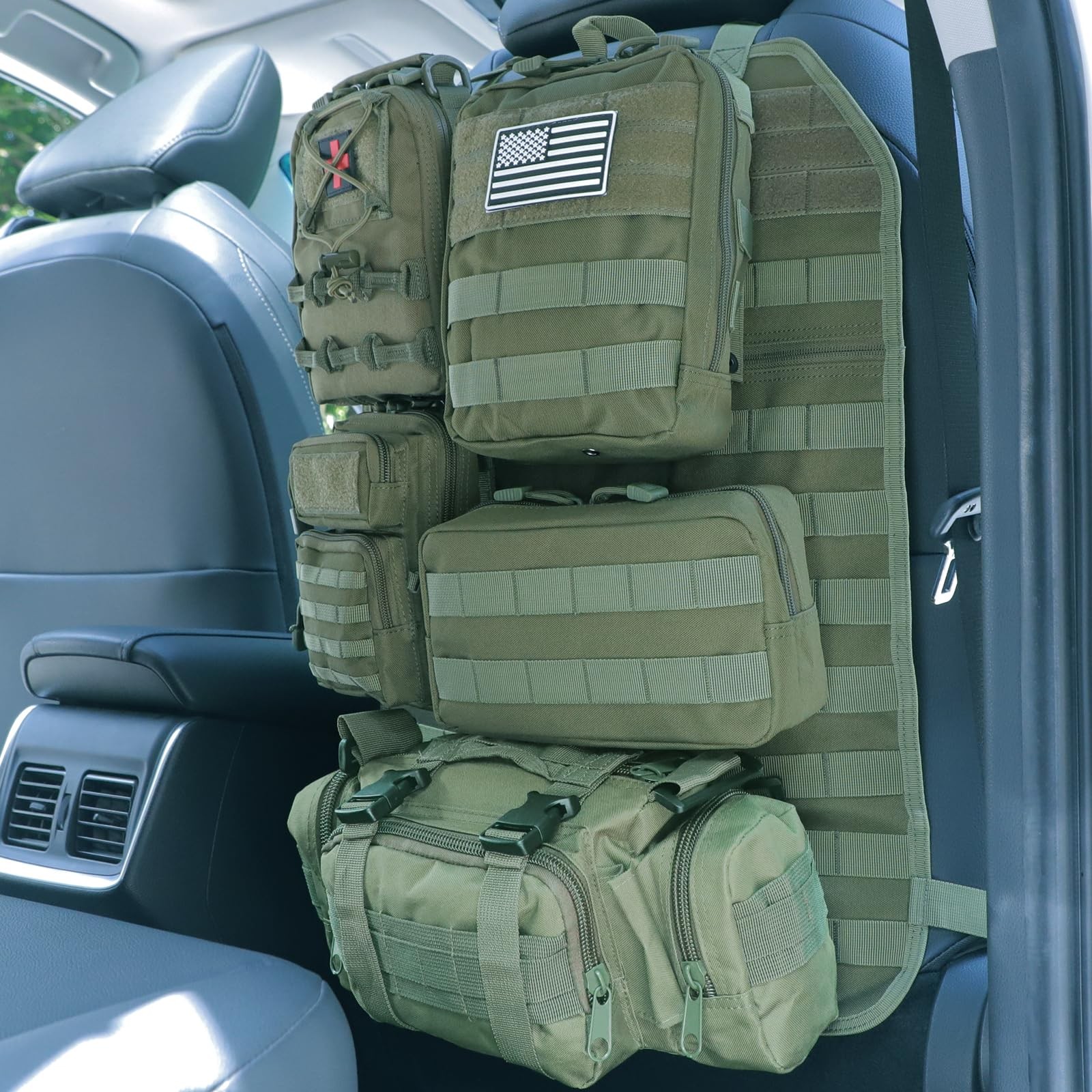 Universal Tactical Car Seat Back Organizer Bag Tactical Molle Vehicle Organiz...