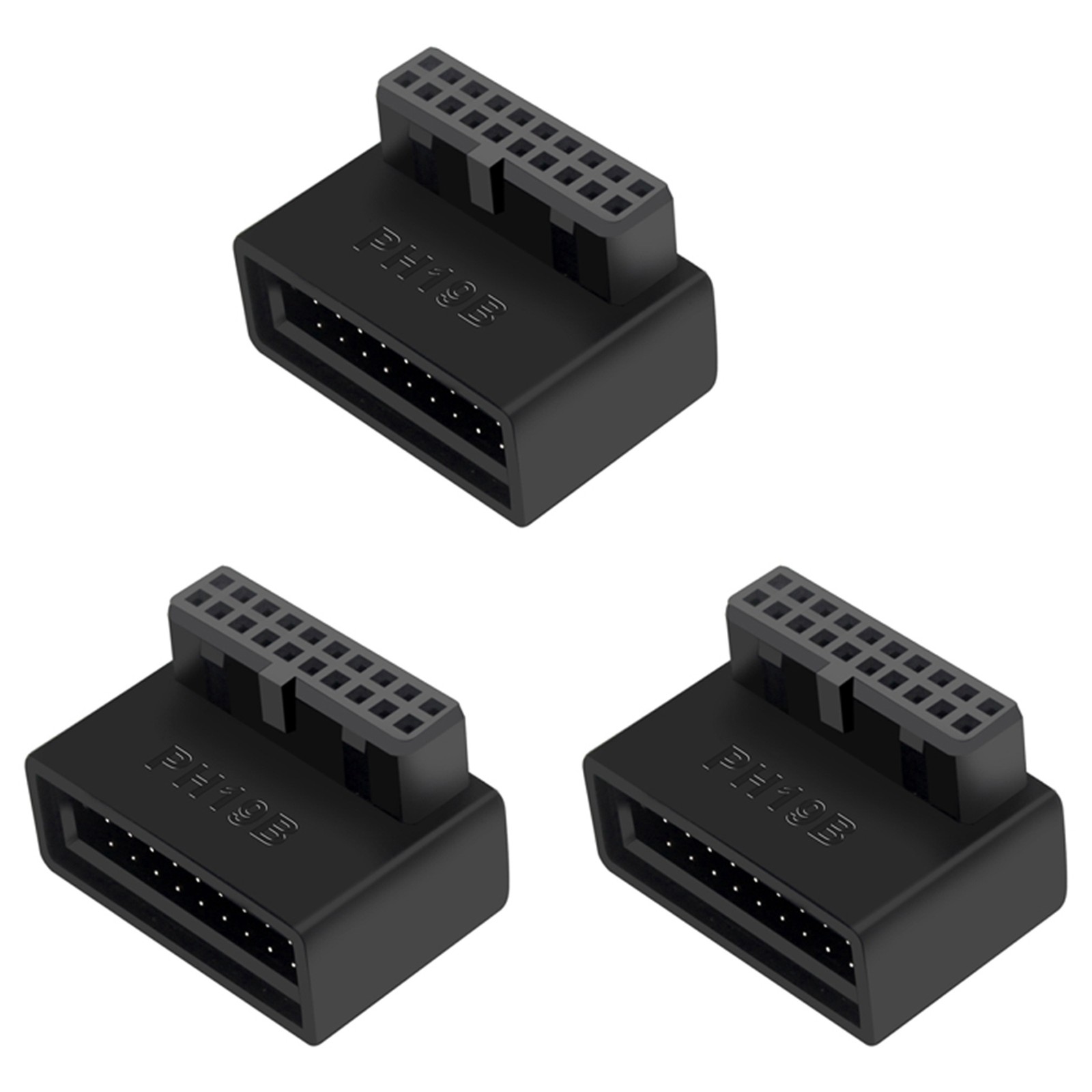 3X PH19B USB 3.0 Internal Header USB3.0 19/20P Socket 90 Degree Adapter4870