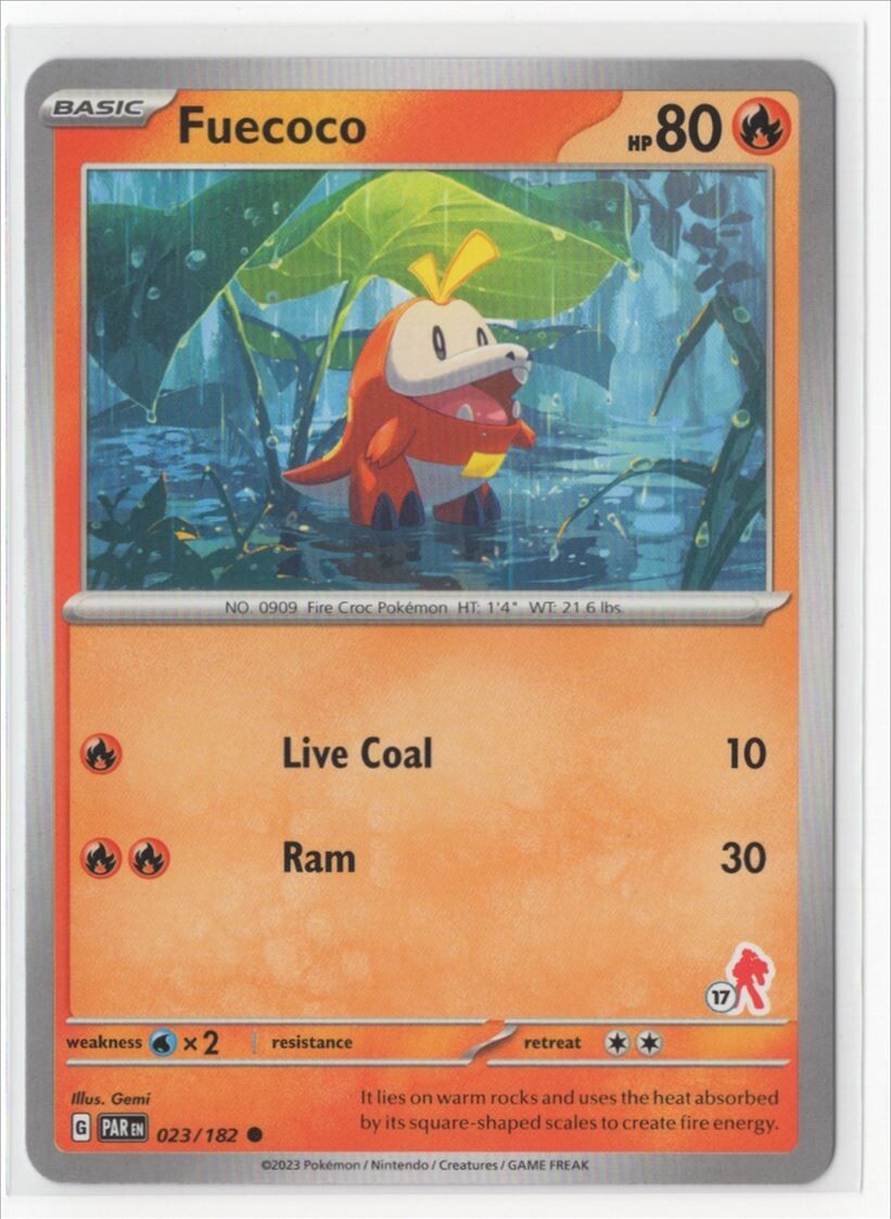 Pokemon Paradox Rift - 023/182 Fuecoco Armarouge Stamped #17