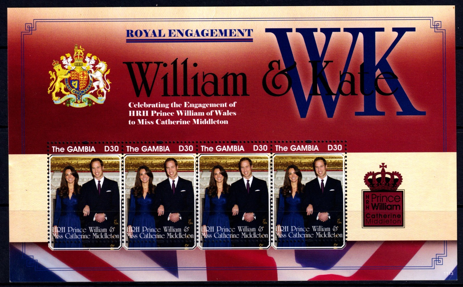Gambia 2011 Prince William Engagement Complete Mint MNH Sheet SC 3341