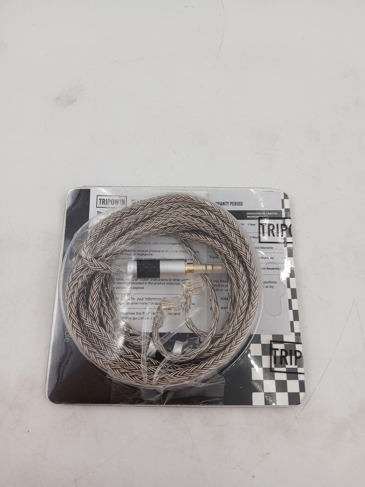 TRIPOWIN Zonie Earphone Cable Silver Braided 3.5mm Audio Replacement Upgrade