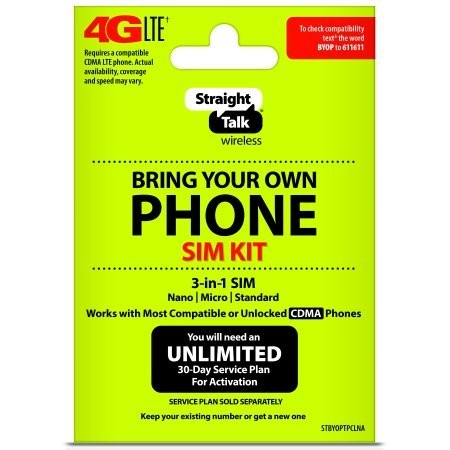 Straight Talk BYOP CDMA 3-in-1 SIM Card Kit 4G LTE - Verizon Compatible