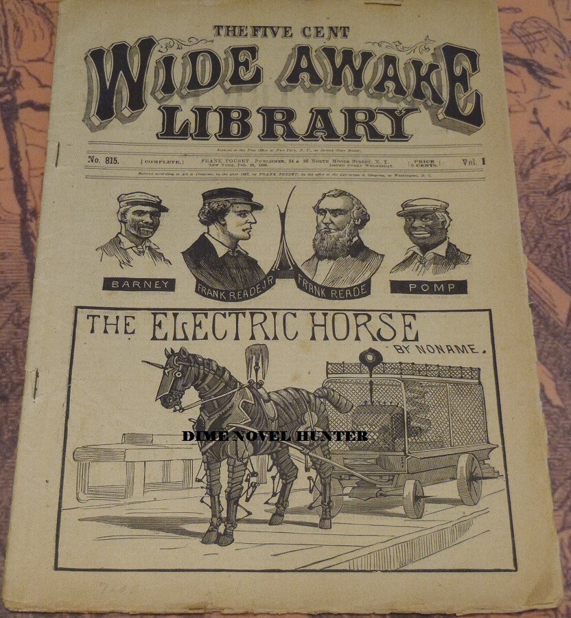 FRANK READE ELECTRIC HORSE FIVE CENT WIDE AWAKE LIBRARY #815 SCARCE DIME NOVEL