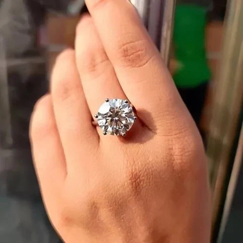 5.50Ct Round Cut Lab Created Diamond Engagement 14K White Gold FN Solitaire Ring