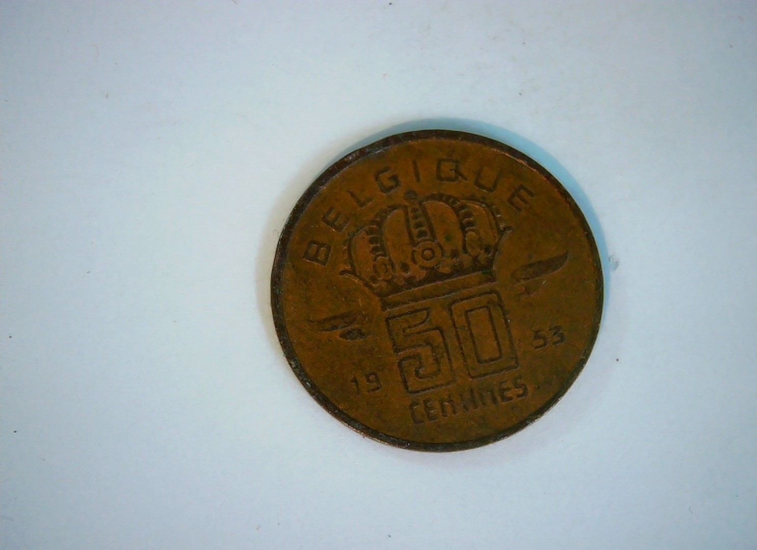 Belgium 1953 50 Centimes Belgium 50 Centimes (King Baudouin I) Coin