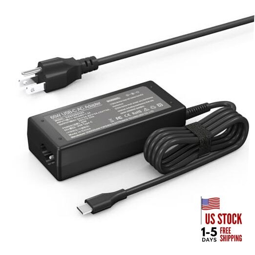 Compatible with HP chromebook/Compatible with 65W USB C Laptop Charger BLACK