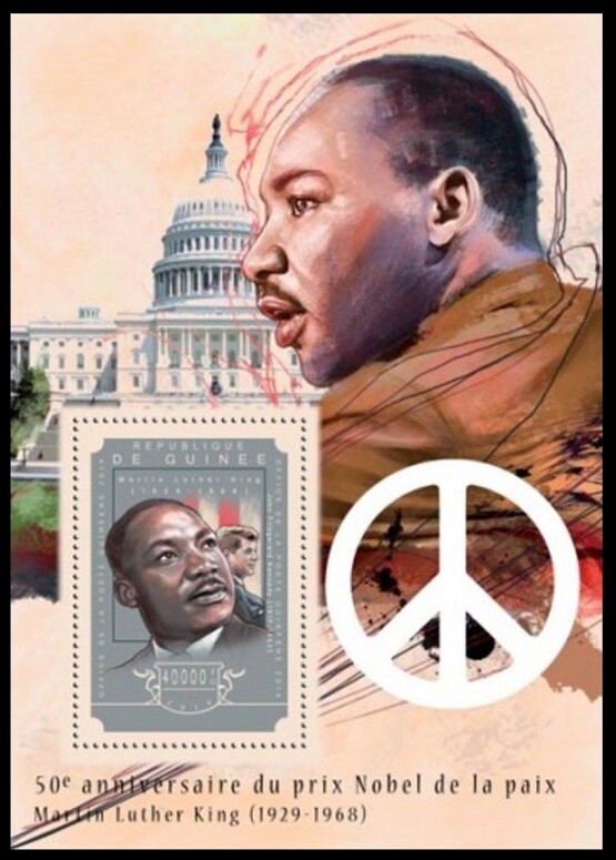 Guinea 2014 MNH MS, Martin Luther King Jr., Nobel peace prize (1964)     [C40]