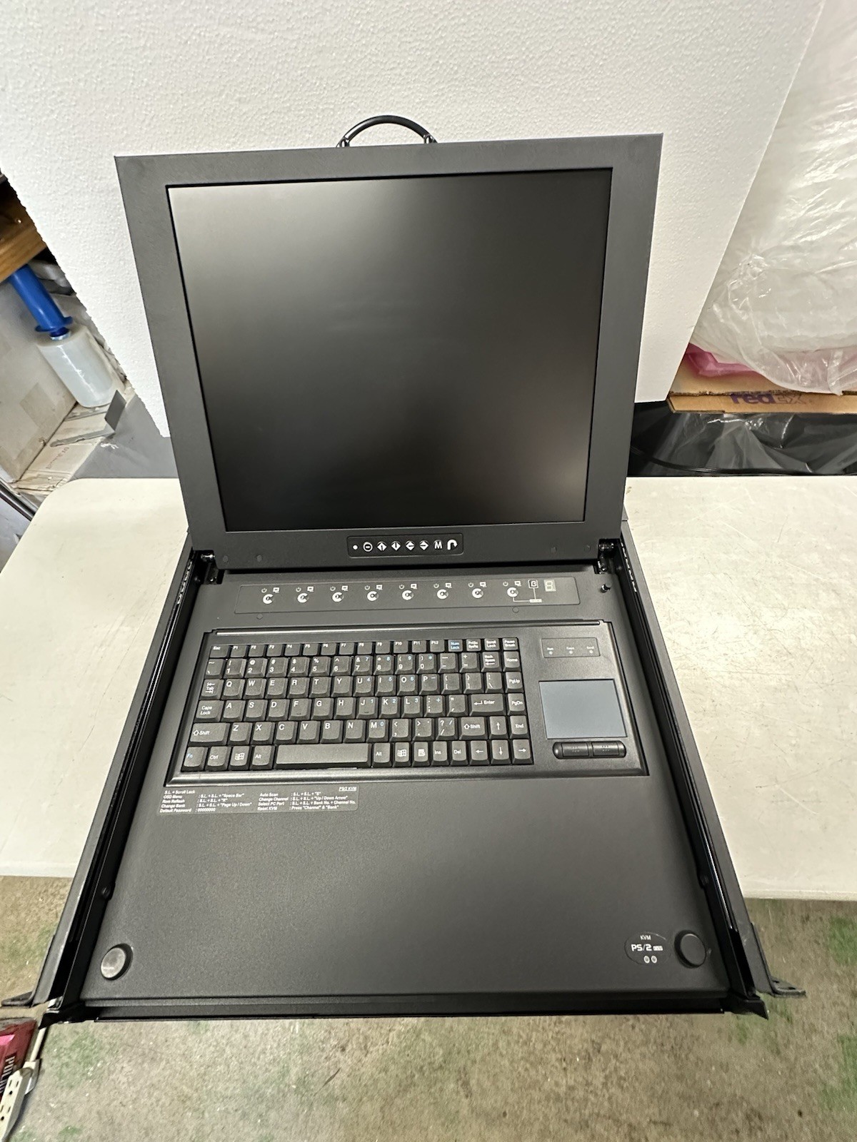 ACNODES KD8178 KD 8178 Rack console with 17" LCD keyboard and 8 port KVM switch