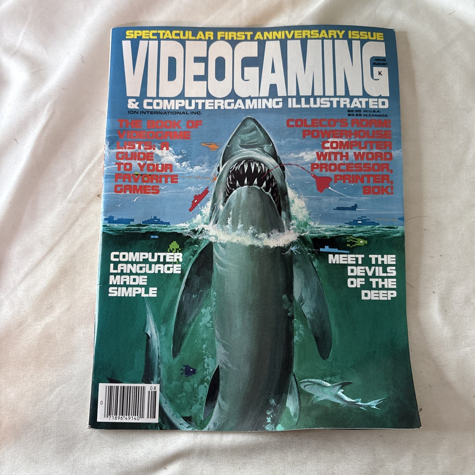 VideoGaming Illustrated Magazine Aug 1983 Devils Of The Deep Adam Shark Cover