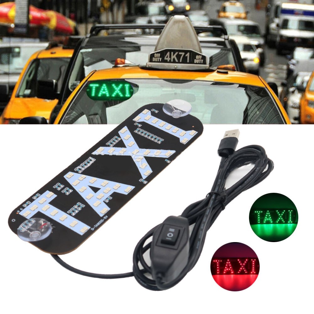 LED Light Sign Lighted LED Sign Taxi Sign Light For USB Plug For Car Windshield☽