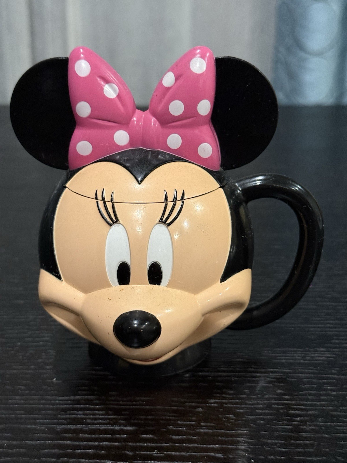 Disney Minnie Mouse Head Plastic Sipper Cup No Straw 