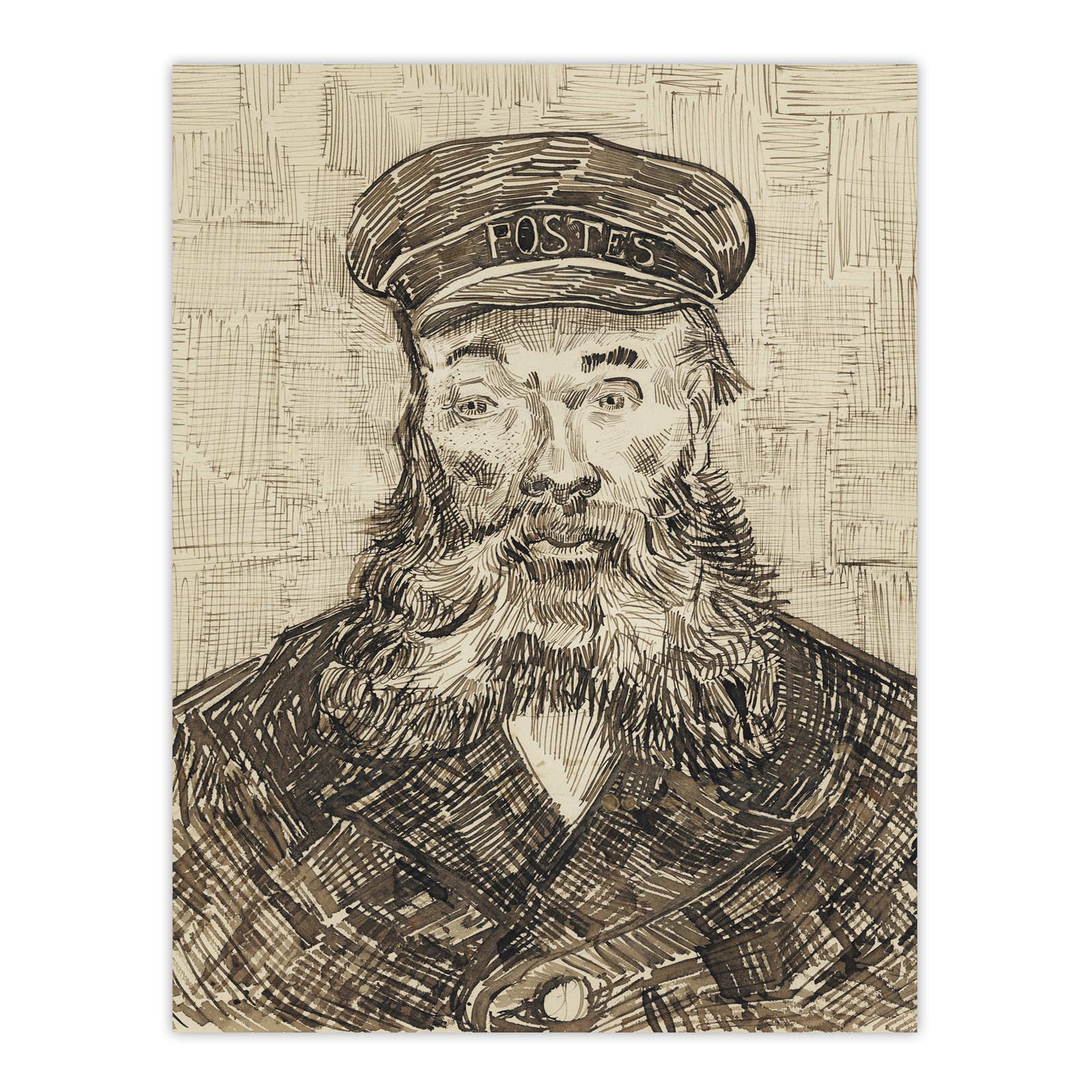 Sketch Portrait Joseph Roulin Van Gogh Vintage Wall Art Print Poster