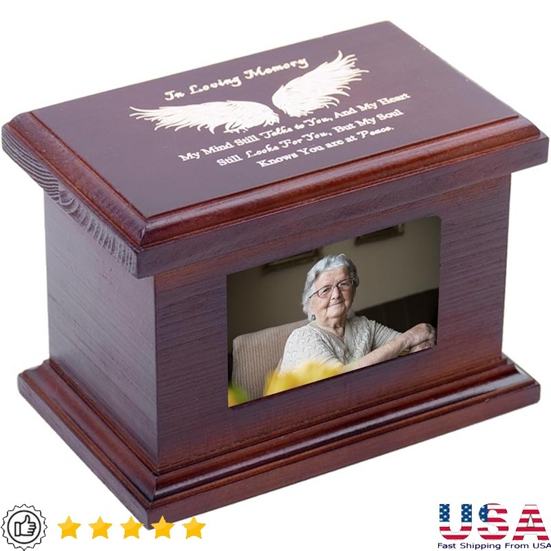 Handcrafted Wooden Urn Human Ashes Small Keepsake Memorial Tree of Life New