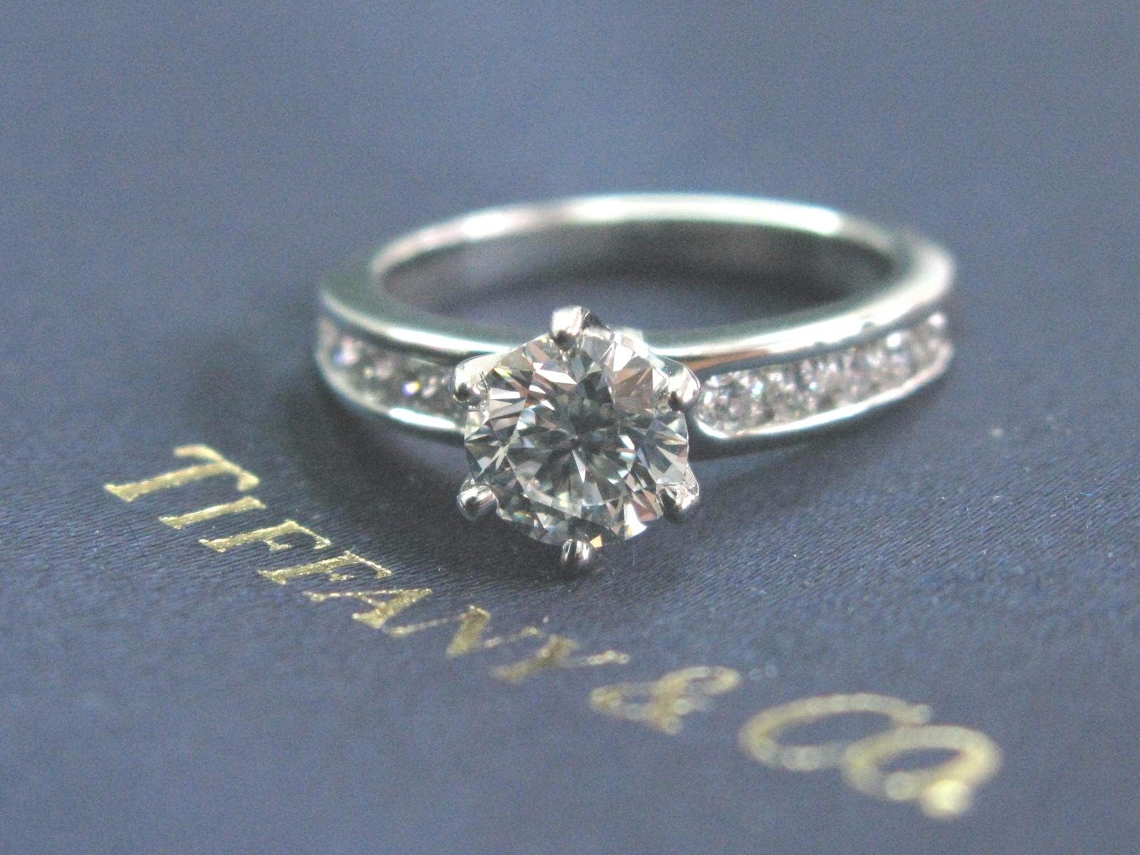 Tiffany & Co Platinum Diamond Channel Set Engagement Ring 1.23CT G-VS2