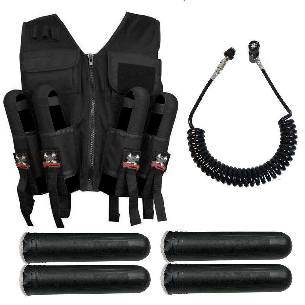 Tactical Sport Vest with Paintball Pods & Standard Quick Disconnect Remote Co...