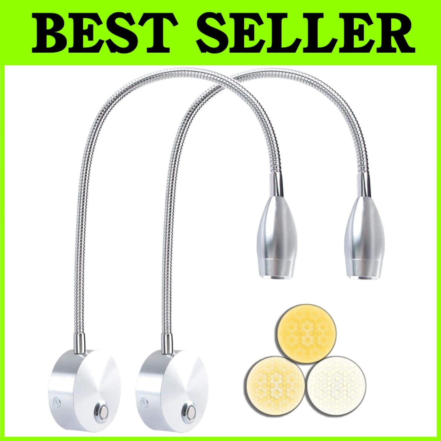 Minimalist Bedside Reading Light, Touch Dimmable LED Lamp