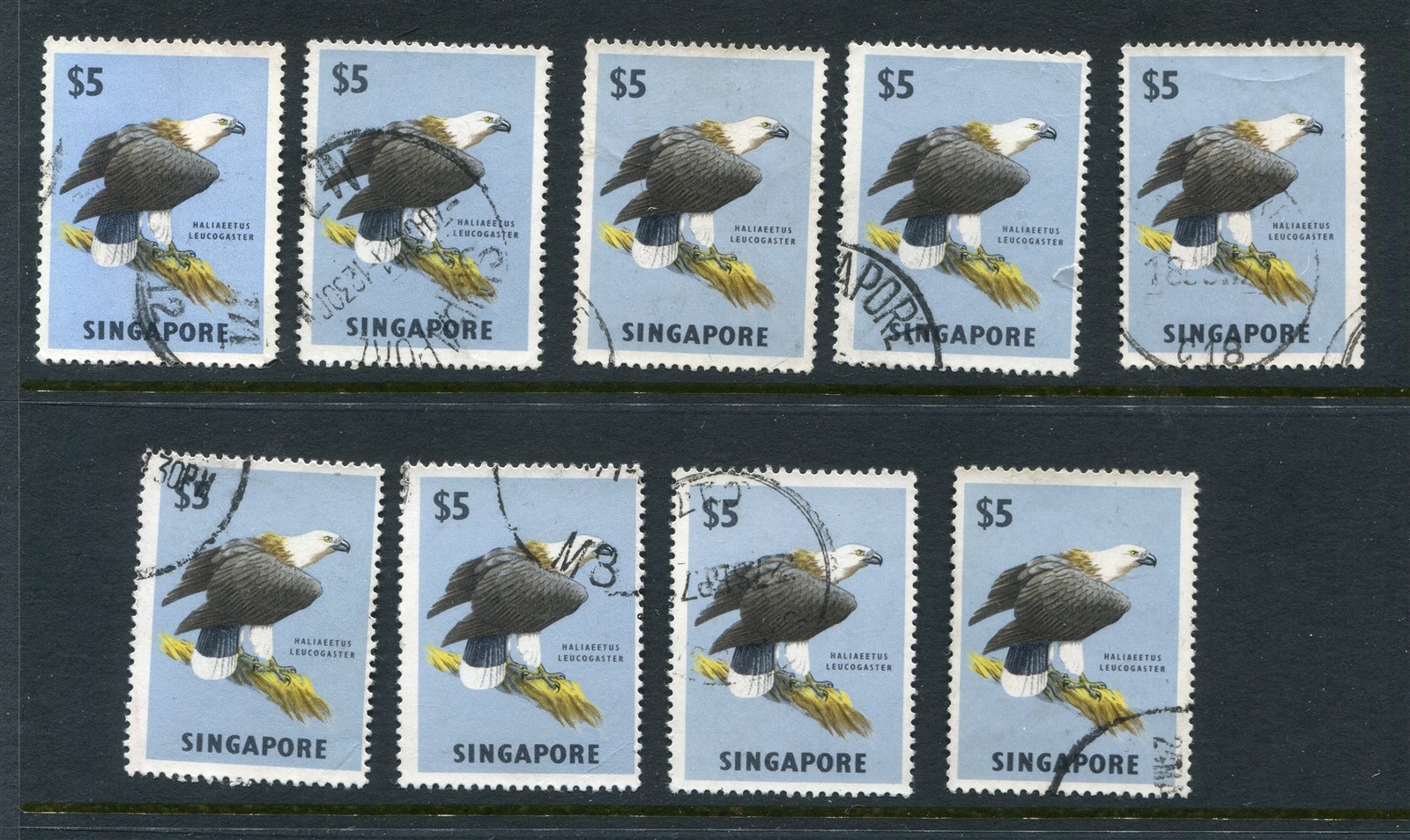 Singapore #69 9 Eagle Stamps $5 [Used]