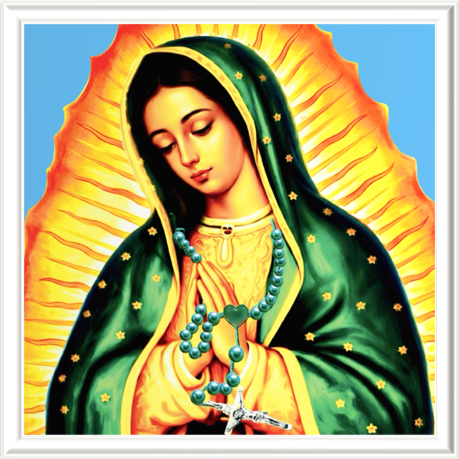 Our  Lady Guadalupe Praying Rosary 22 x 17 inches.