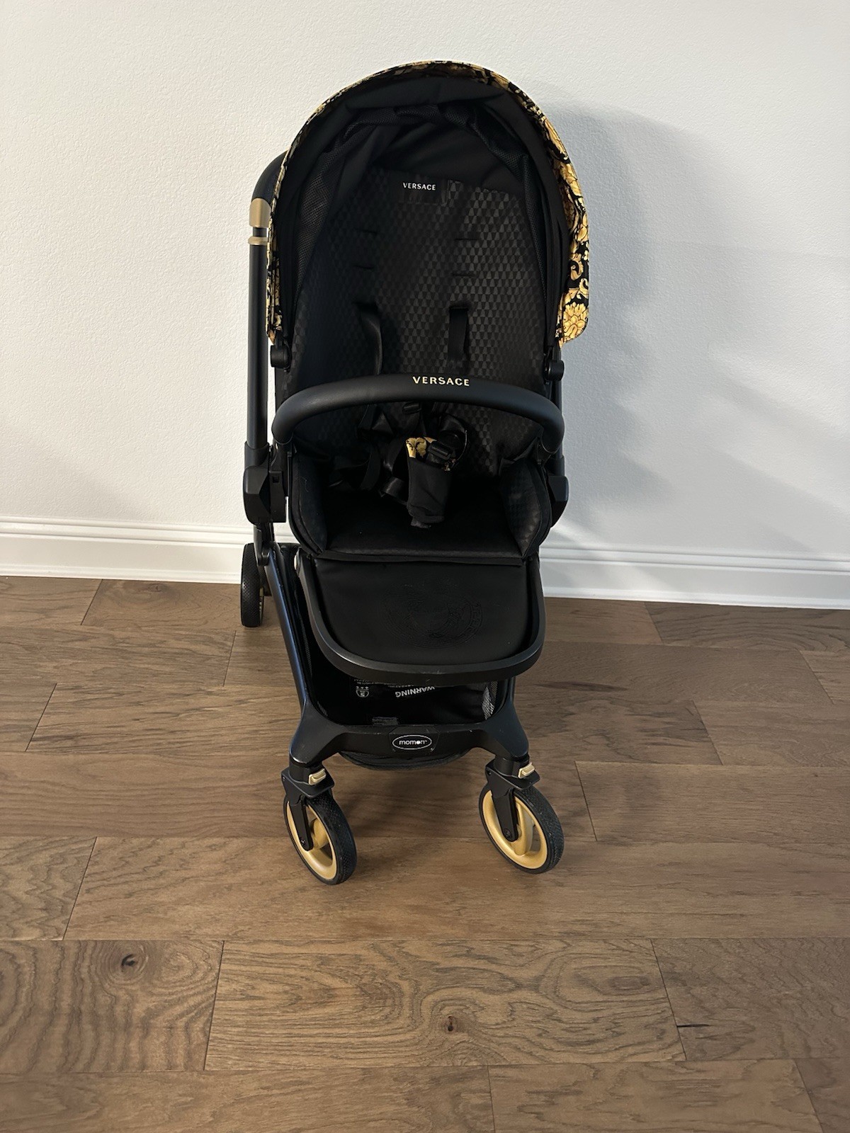 Versace Black Gold Baroque Stroller Folding Canopy Traditional Combination