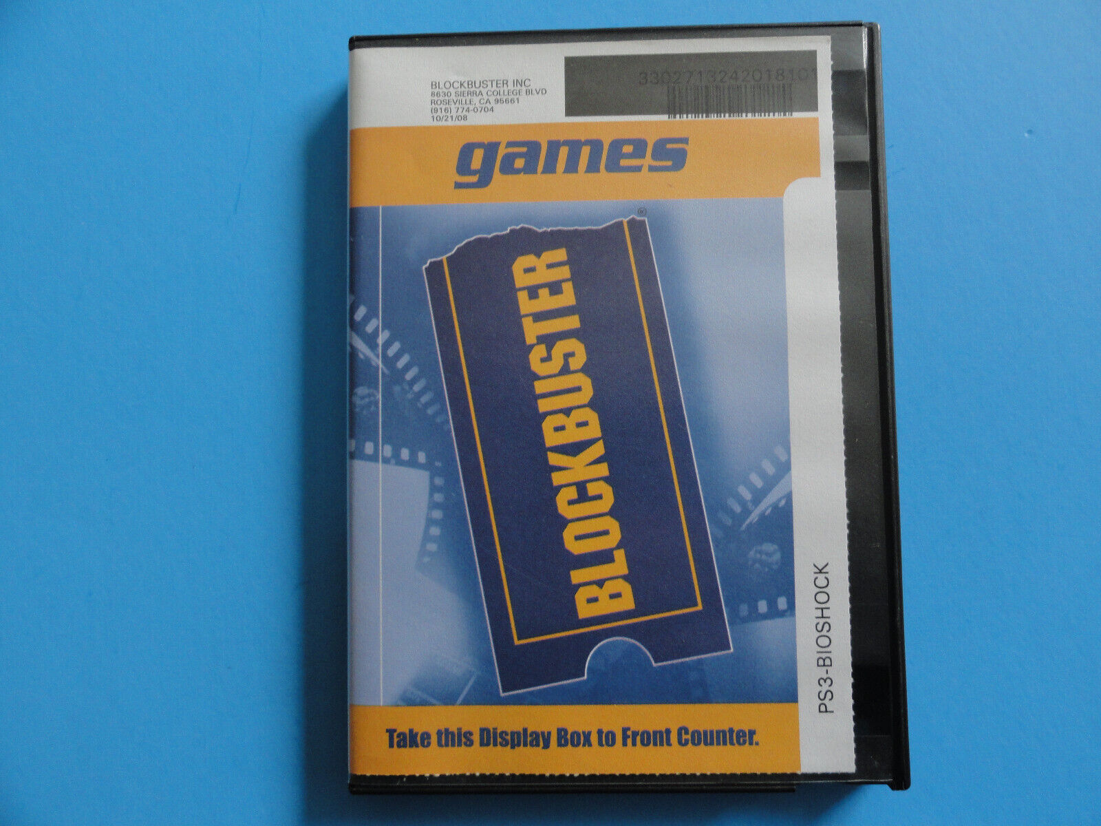 PS3 BIOSHOCK BLOCKBUSTER VIDEO GAME RENTAL CASE