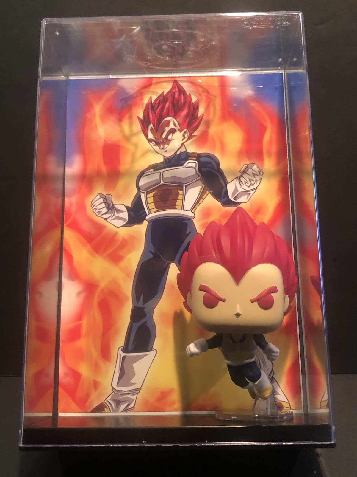 Custom Dragonball Super Saiyan God Vegeta SHADOWBOX Funko # 1862 w/ matching art