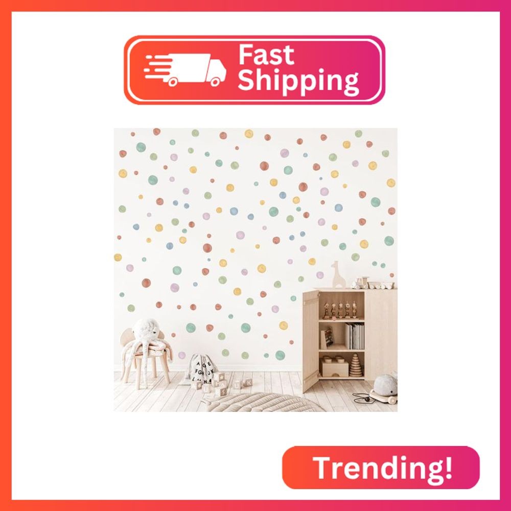 Colorful Dot Decal,Watercolor Polka Dots Wall Sticker DIY Decoration for Nursery