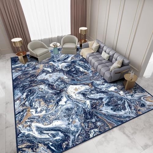 Washable Area Rug 9x12 - Artistic Style Modern Rug for Living Room Bedroom 