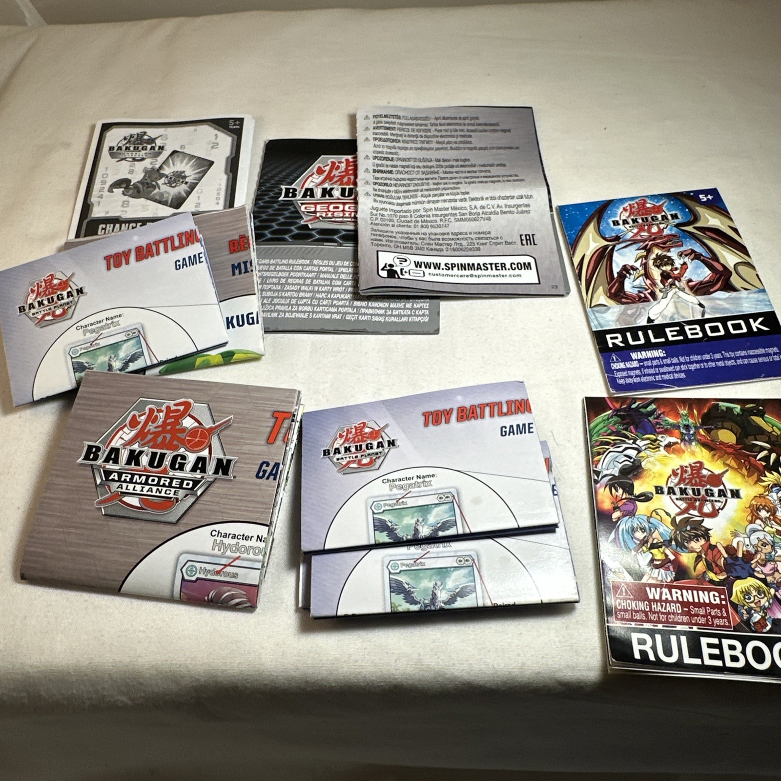 Bakugan Rule Books And Various Inserts 