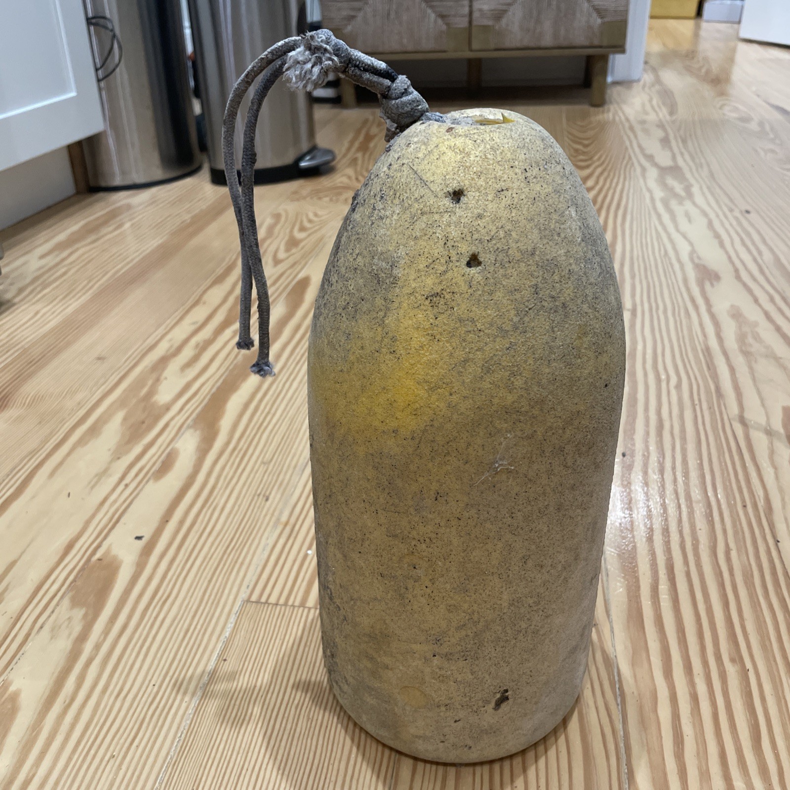 Authentic Gulf Coast Salvaged Fishing Buoy Vintage Nautical Find Yellow