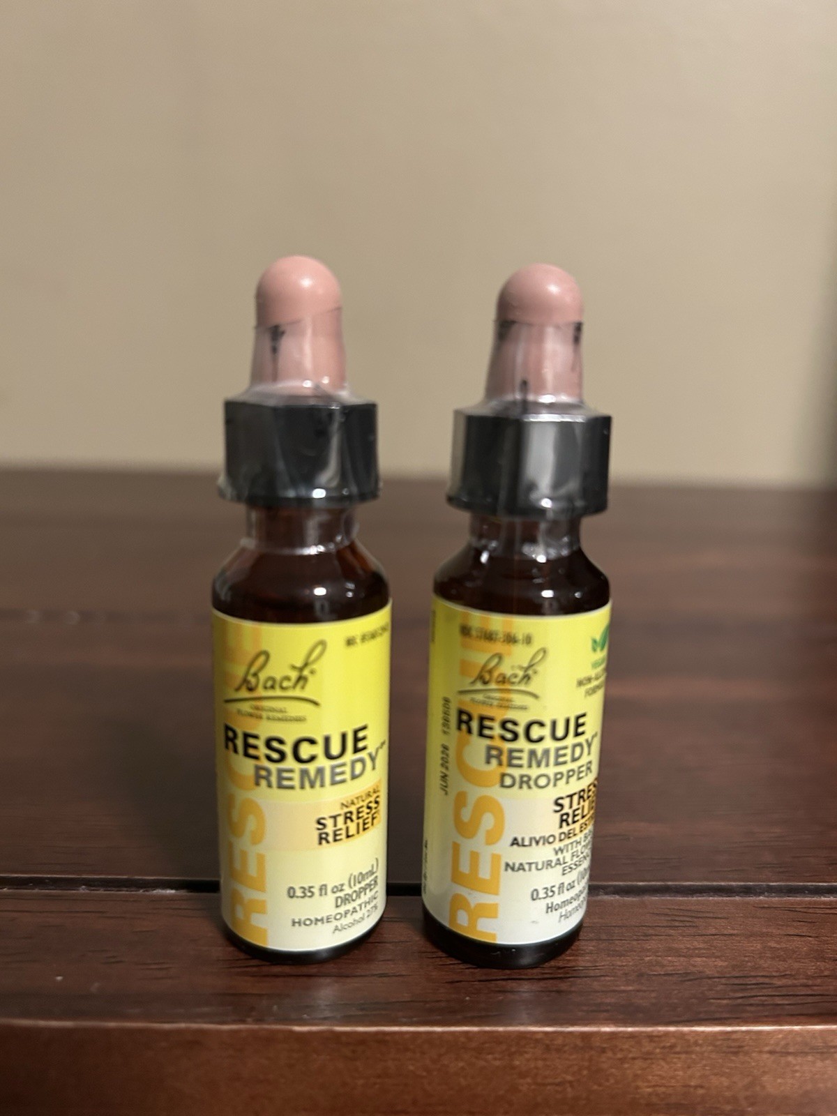 2 X RESCUE Bach Remedy 10mL, Natural Stress Relief Exp 06/27, 06/28 NO BOX