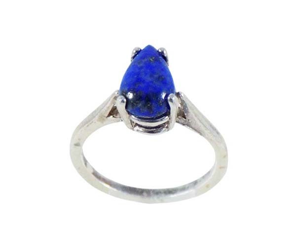19thC Antique 1¼ct+ Blue Gold Lapis Lazuli+Silver Ring: Ancient Roman "Sapphire"