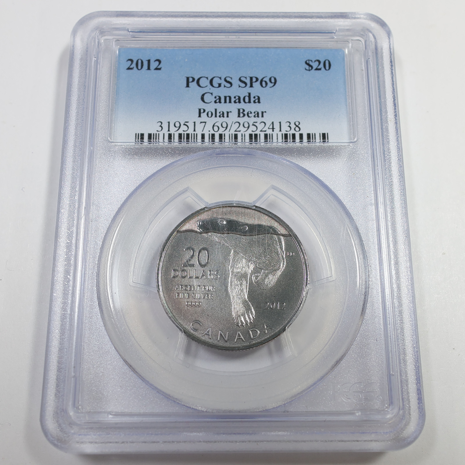 2012 PCGS SP69 - Canada 7.96 g Silver $20 Twenty Dollar Coin #59248A
